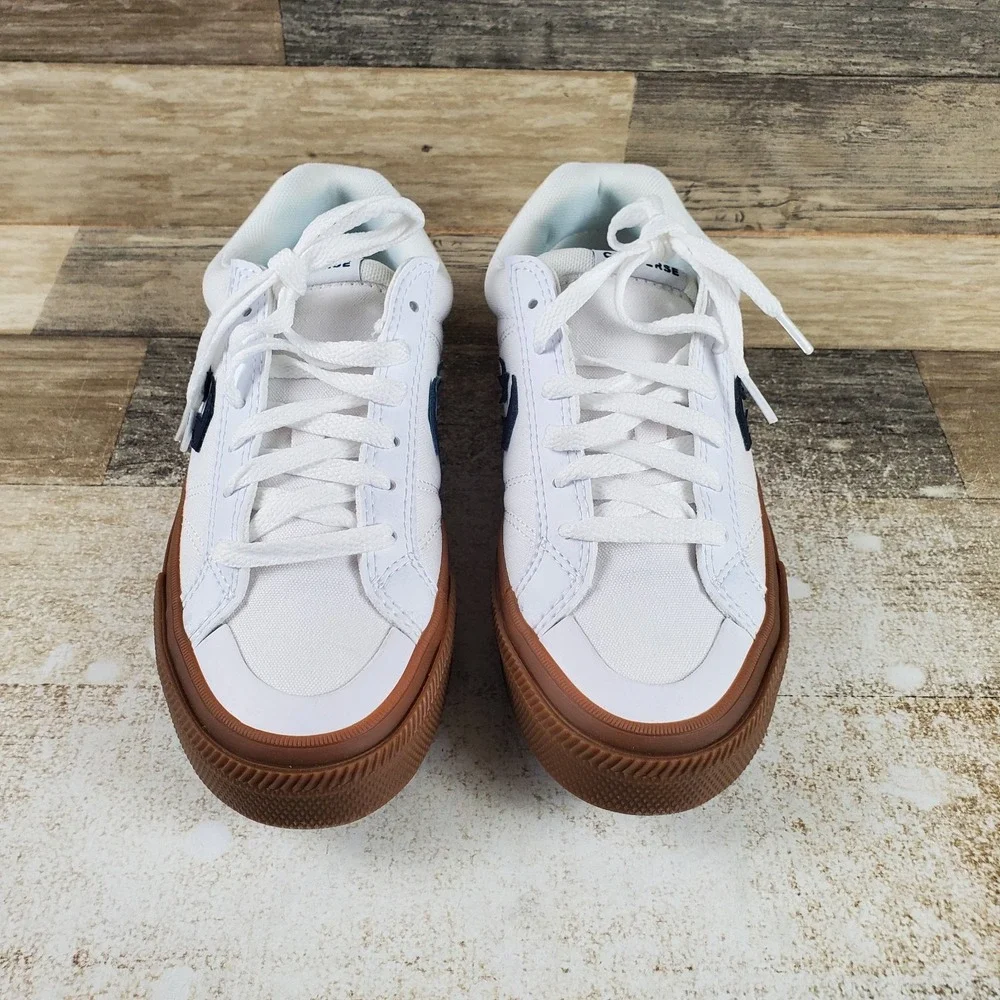 Converse Sport Shoes Womens Sz 5.5 Running White Navy Gum Lace Up Sneakers